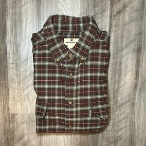 Woolrich Dark Loden Plaid Long Sleeve Button Down - 2XL